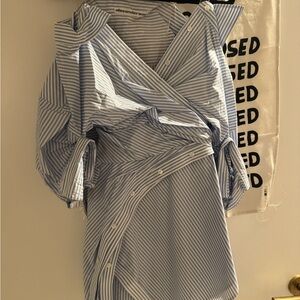 Alexander Wang Blue Striped Blouse